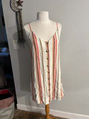 Rip Curl Seaport Stripe Button Down Sleeveless Mini Sundress
